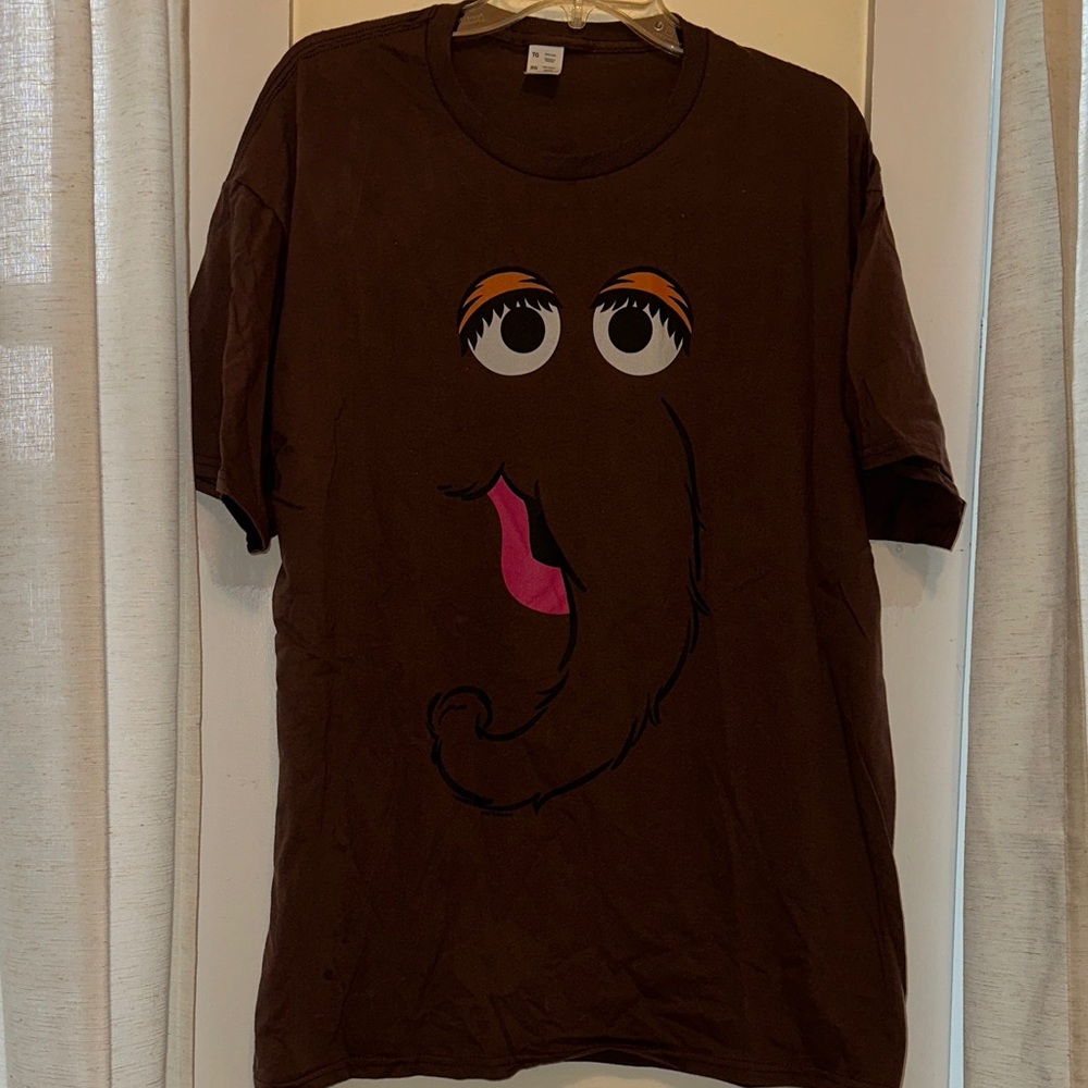 Snuffalufagus Sesame Street Brown Graphic T-Shirt